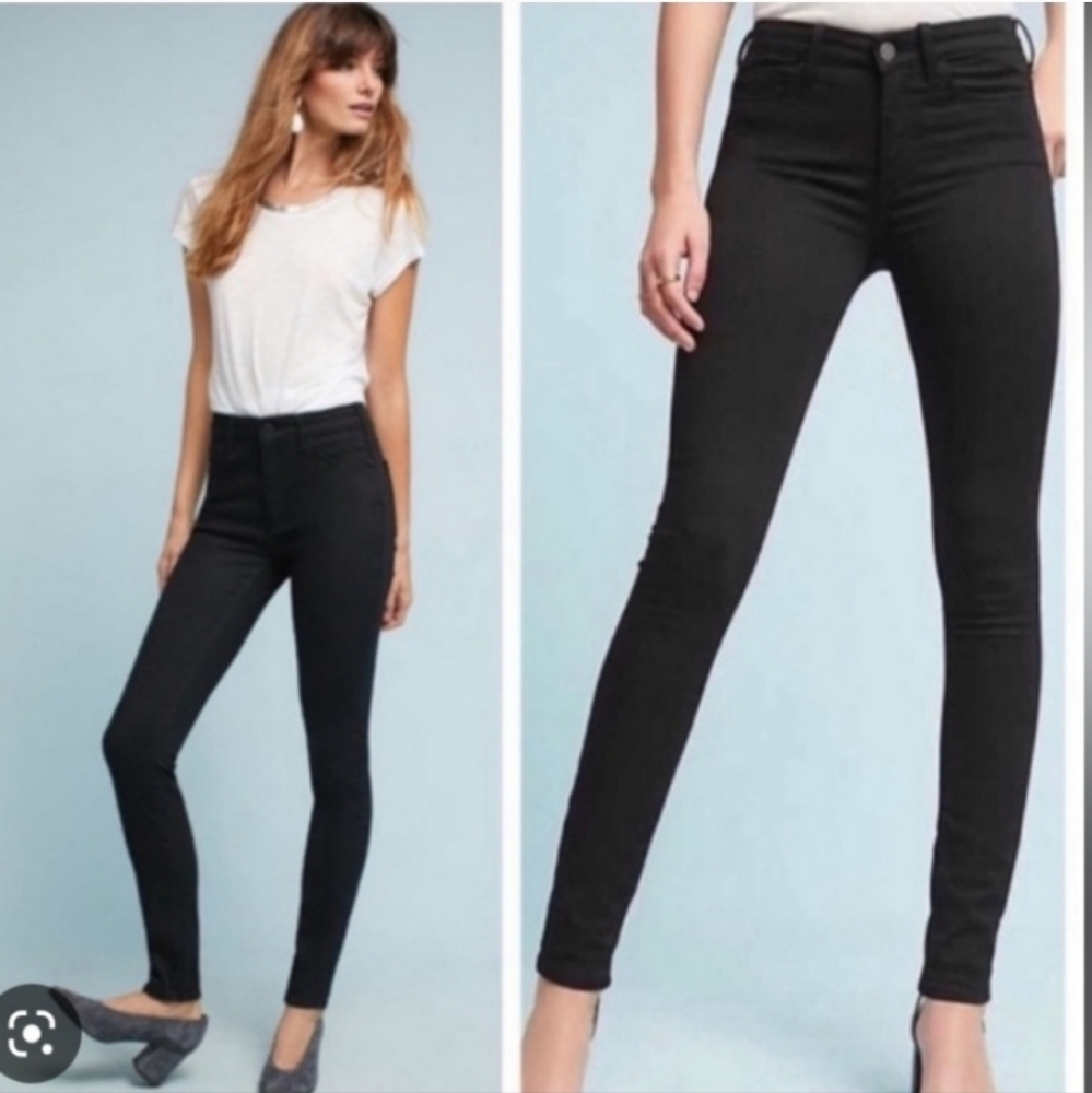 Pilcro for Anthropologie High-Rise Denim Legging in Washed Black
